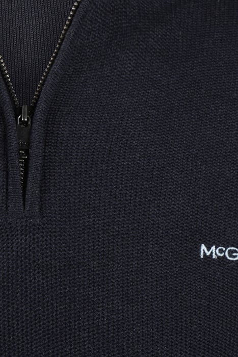 STRUCTURED ZIP MOCK SWEATER NAVY 7