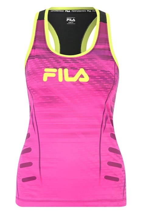RANICA RUNNING TANK PINK GLO-BLACK 4