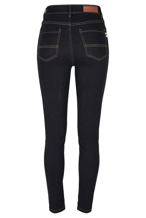 LADIES ORGANIC HIGH WAIST SKINNY JEANS DARKBLUE RAW 5