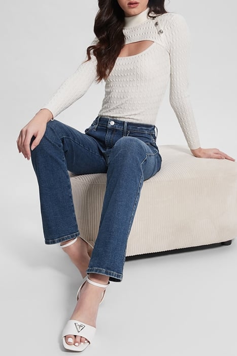 GUESS ECO LS MOCK NECK CABLE N DOVE WHITE 5