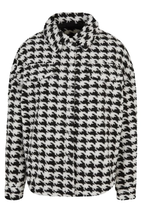 LADIES AOP SHERPA OVERSHIRT BLACKHOUNDSTOOTH 4
