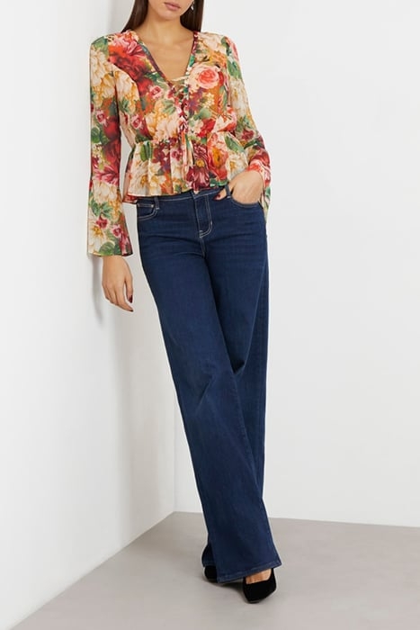 GUESS ECO LS DEMI TOP PEONY ANIMAL PRINT 3