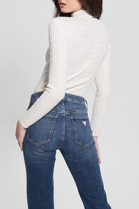 GUESS ECO LS MOCK NECK CABLE N DOVE WHITE 2