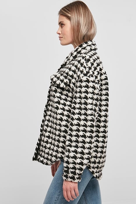 LADIES AOP SHERPA OVERSHIRT BLACKHOUNDSTOOTH 6