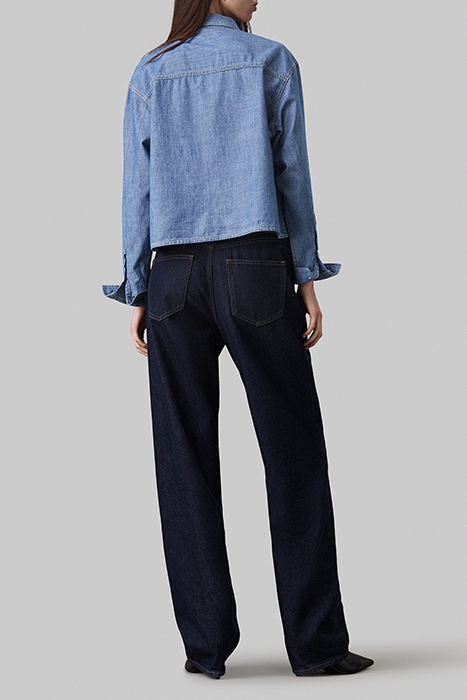 CROPPED DAD DENIM SHIRT DENIM MEDIUM 3