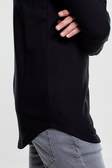 LONG SHAPED TERRY HOODY BLACK 8
