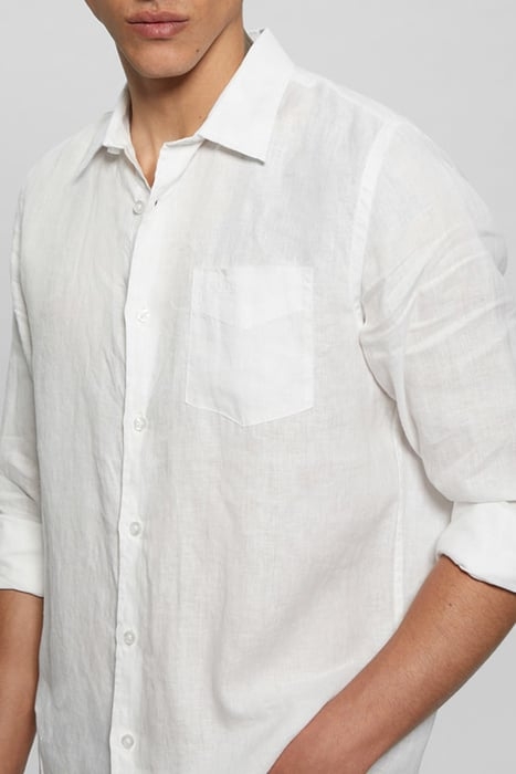 GUESS ECO LS ISLAND LINEN SHIR PURE WHITE 5