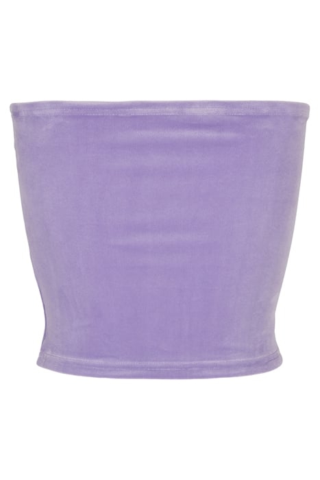 LADIES SHORT VELVET TUBE TOP LAVENDER 5