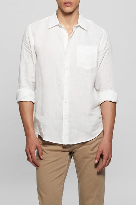 GUESS ECO LS ISLAND LINEN SHIR PURE WHITE 1