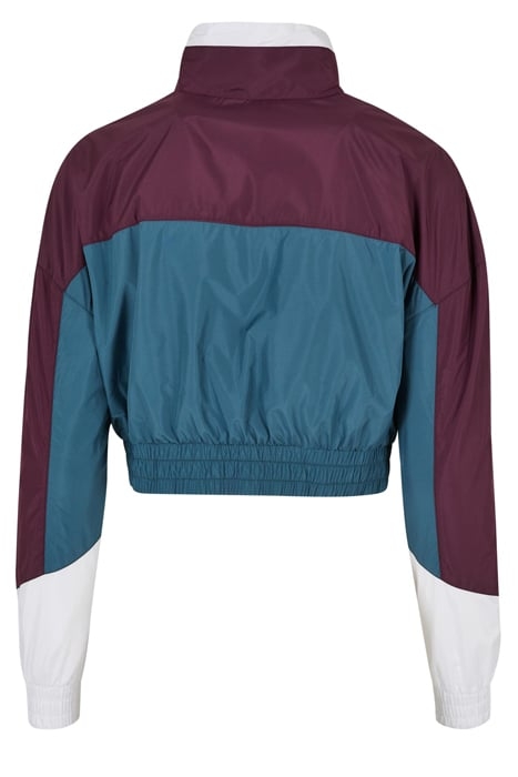 LADIES STARTER COLORBLOCK PULL OVER JACKET DARKVIOLET/TEAL 2