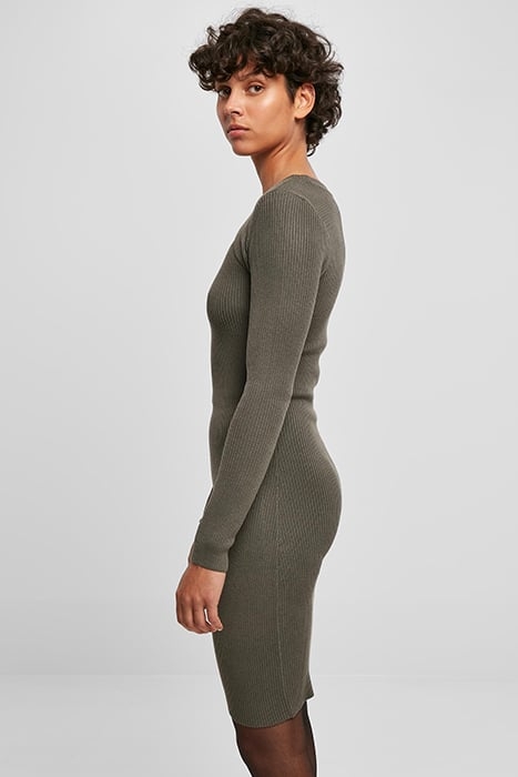 LADIES CUT OUT DRESS OLIVE 6