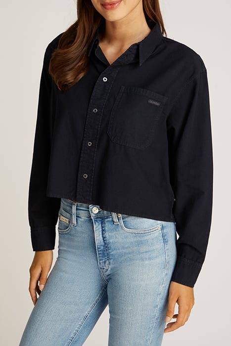 CROPPED DAD DENIM SHIRT DENIM BLACK 1