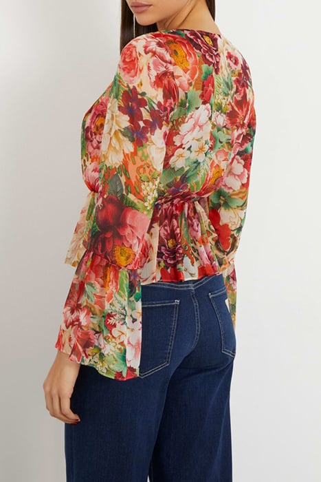 GUESS ECO LS DEMI TOP PEONY ANIMAL PRINT 2