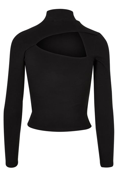 LADIES RIB BACK CUT OUT LONGSLEEVE BLACK 5