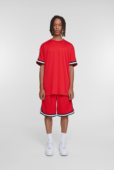 OVERSIZED STRIPES MESH TEE CITYRED 3