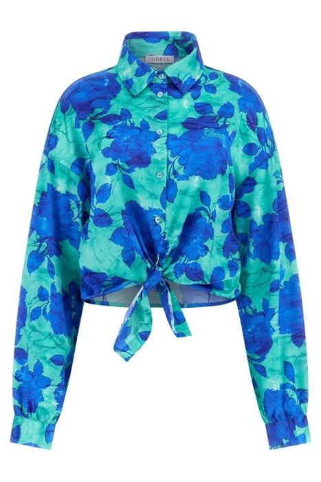 GUESS ECO LS BOWED JUN SHIRT RESORT ROSE PRINT 4