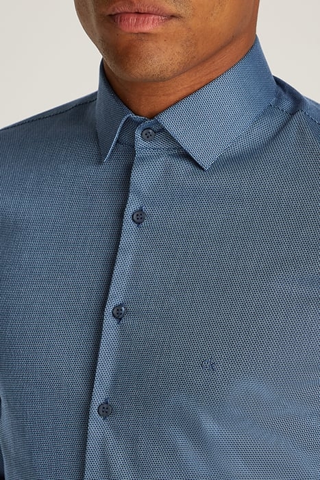 NON IRON TEXTURE SLIM FIT SHIRT MEDIEVAL BLUE 6