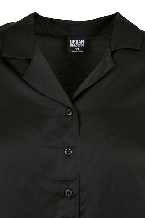 LADIES VISCOSE SATIN RESORT SHIRT BLACK 8