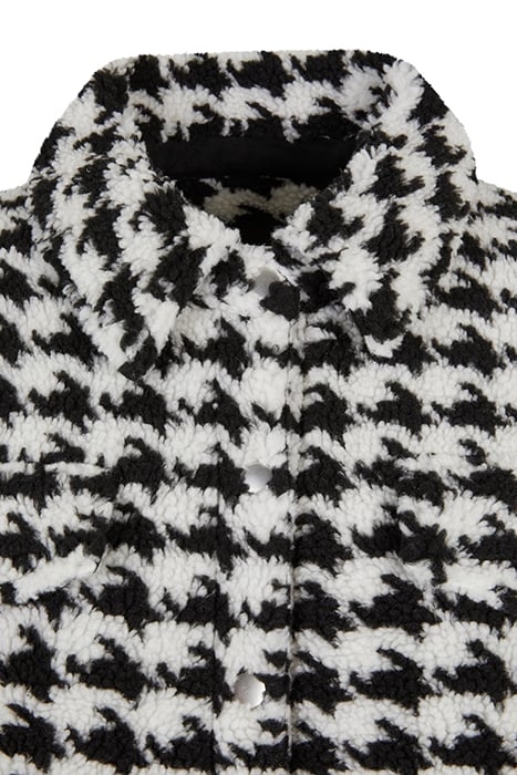 LADIES AOP SHERPA OVERSHIRT BLACKHOUNDSTOOTH 8