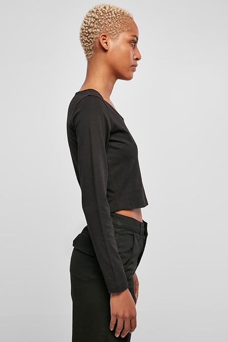 LADIES ORGANIC WIDE NECK CROPPED LONGSLEEVE BLACK 7