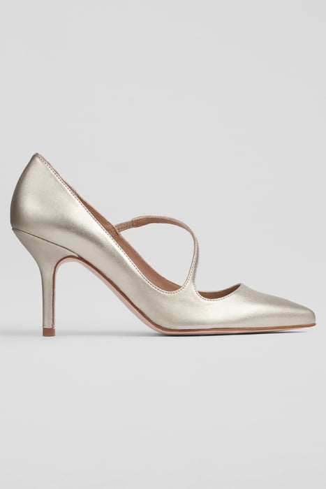 SIMONE AYSMMETRIC PUMP METALLIC PINK 1