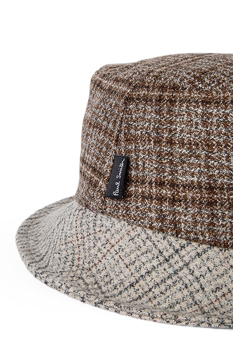 MEN HAT BUCKET MIX TWEED TAN 3