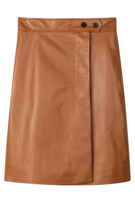 WOMENS SKIRT LEATHER TAN 4
