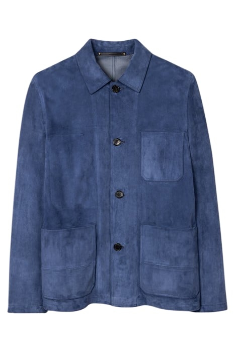 MENS SUEDE LEATHER JACKET INDIGO 4