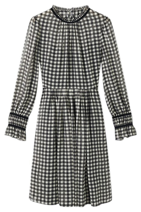 VERITY GINGHAM MINI DRESS BLACK/CREAM 3