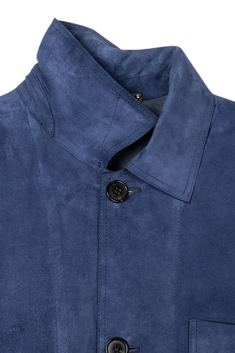 MENS SUEDE LEATHER JACKET INDIGO 7