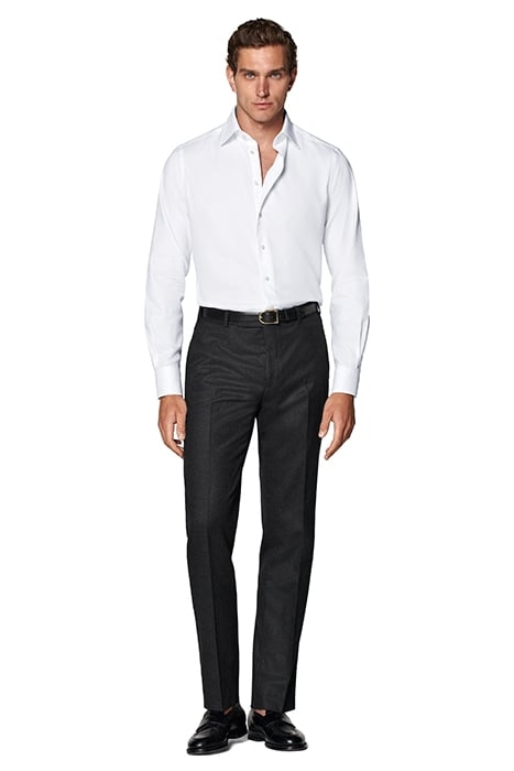 BLACK SLIM LEG STRAIGHT TROUSERS 1