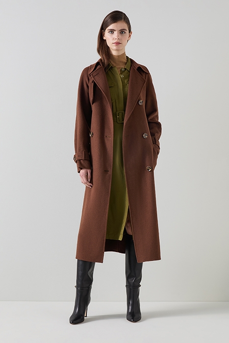 LAWRENCE MIDI TRENCH COAT CHOCOLATE 5