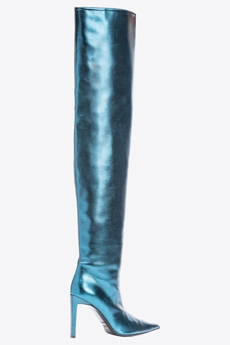 PLEYEL CUISSARD PELLE LAMINATA PETROL BLUE-PACIFIC BLUE 3