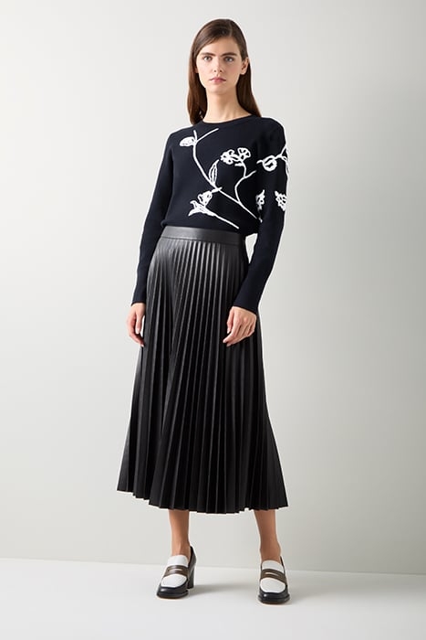 HENRIETTA FLORAL KNITTED SWEATER BLACK/CREAM 2