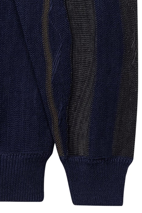 MENS NAVY CN JUMPER STITCH DETAIL VERY DARK NAVY 6