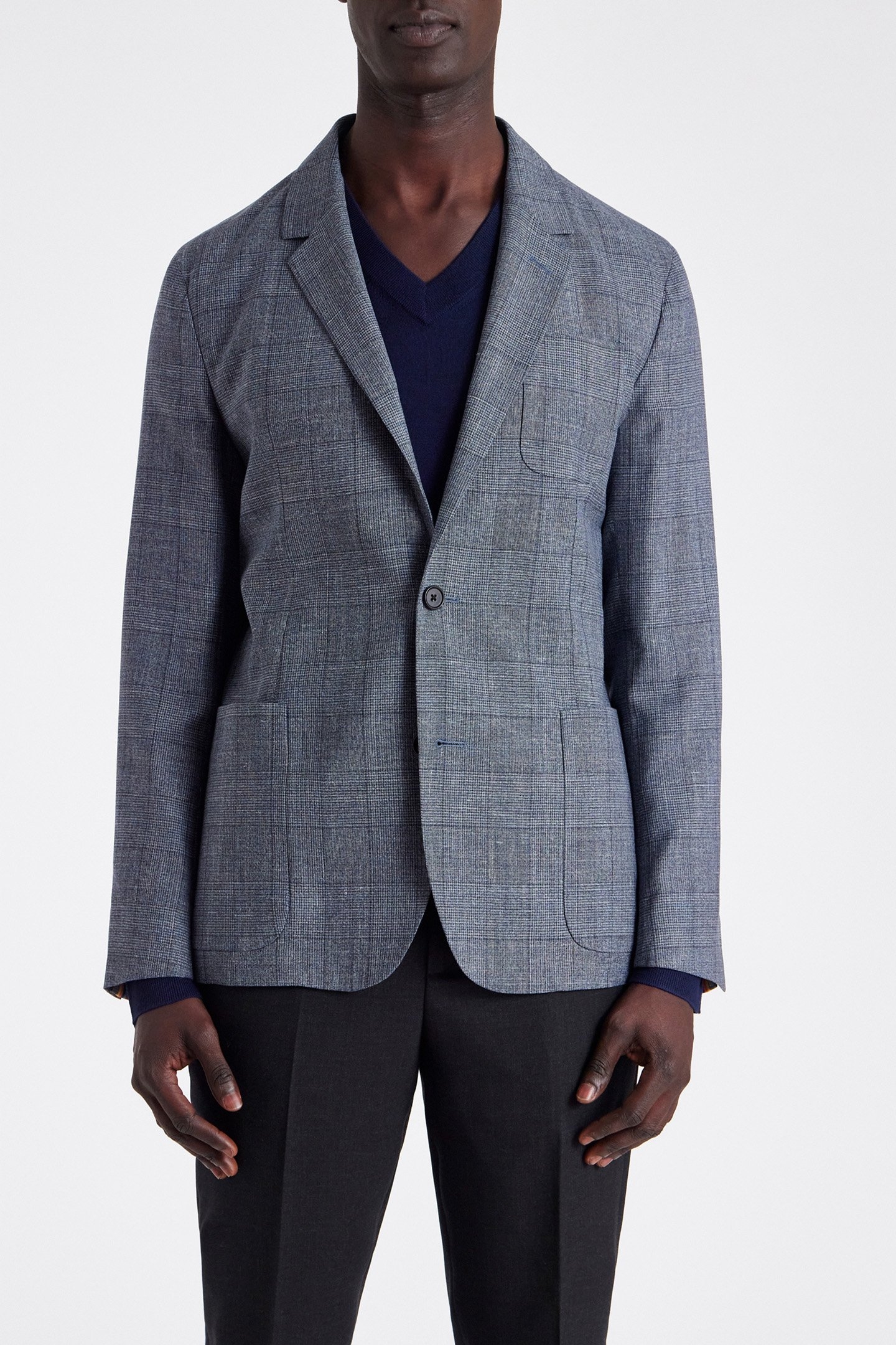 MENS 2 BTN PATCH POCKET JACKET GREYISH BLUE 1