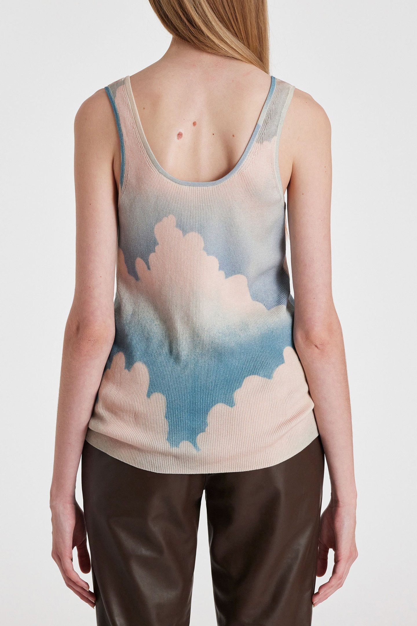 WOMENS KNITTED VEST LIGHT BLUE 2