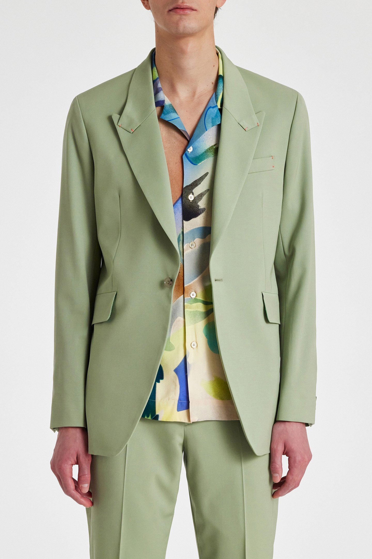 MENS 1 BUTTON JACKET GREEN 1