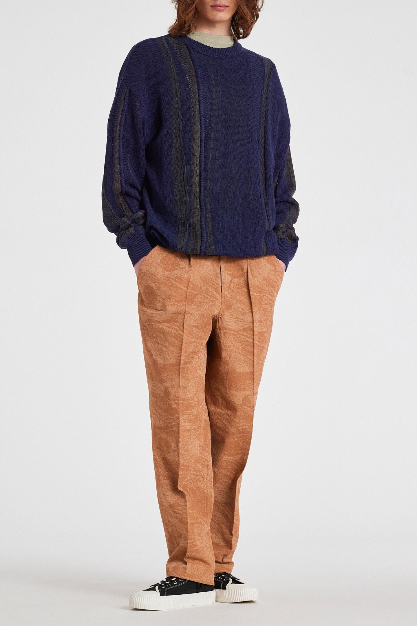 MENS NAVY CN JUMPER STITCH DETAIL VERY DARK NAVY 3