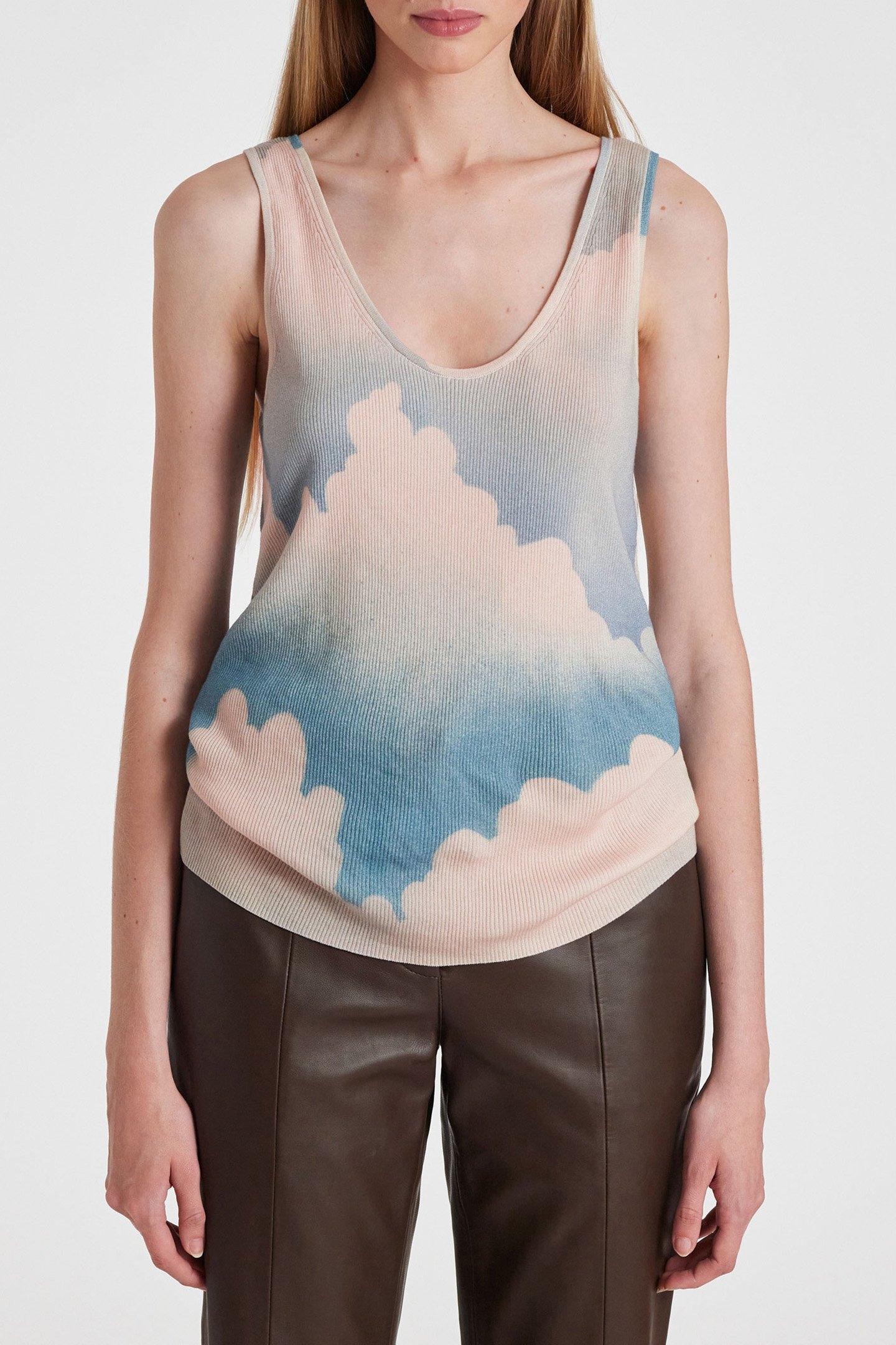 WOMENS KNITTED VEST LIGHT BLUE 1