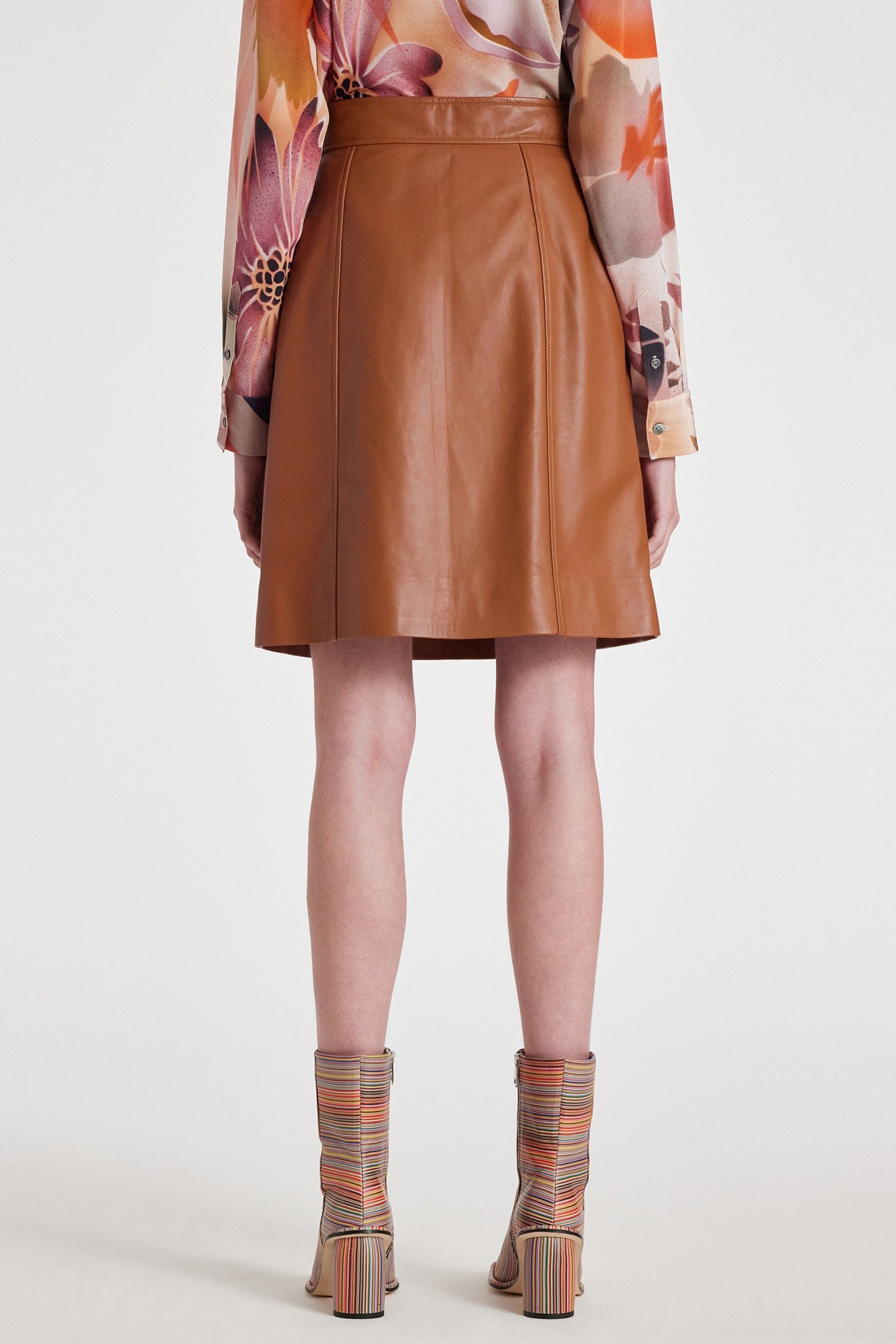 WOMENS SKIRT LEATHER TAN 2