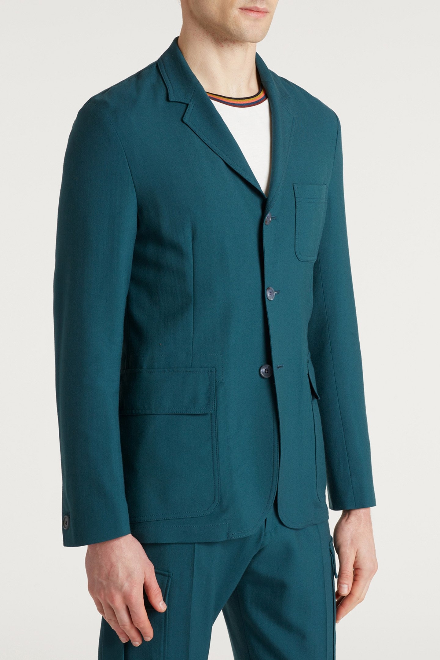 GENTS 2 BTN PATCH POCKET JACKET BOTTLE GREEN 1