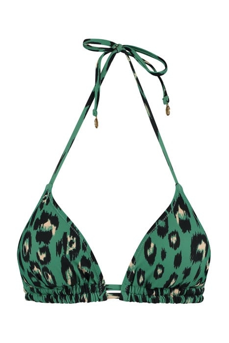 LUXE LEOPARD LIZ TRIANGLE TOP WASHED GREEN 1