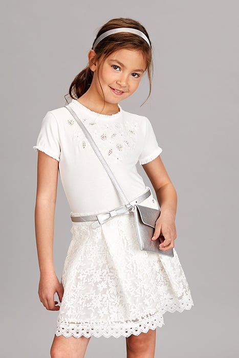 PLEATED SKIRT WITH LACE WHITE 2