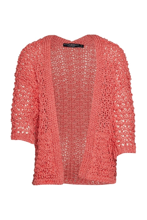 SHORT FANCY CARDIGAN 1/2 SL RED 1