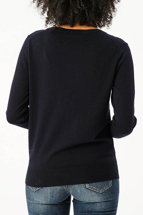 BASIC V-NECK SWEAT LS BLUE 2