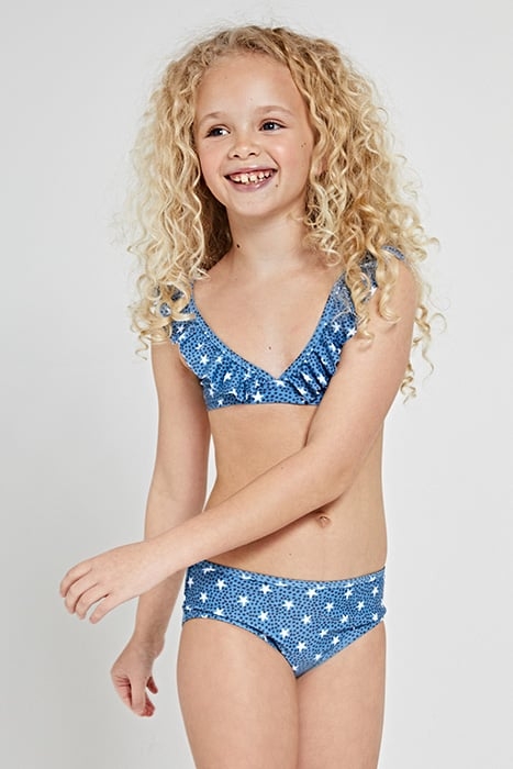 GIRLS STARDUST RUFFLE TRIANGLE BIKINI PATAGONIA BLUE 3