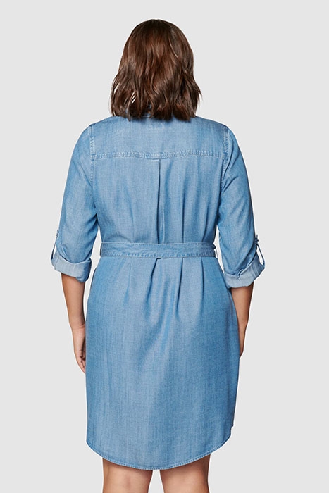 INEZ CURVE UTILITY SHIRT DRESS CHAMBRAY 5