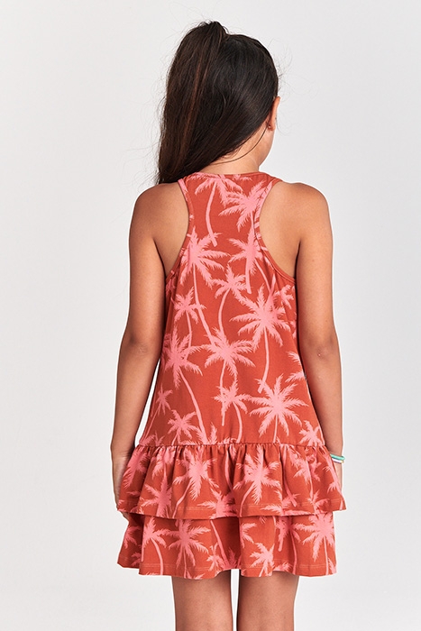 GIRLS SAMOA DRESS VACATION PALM SPICE ROUTE BROWN 4