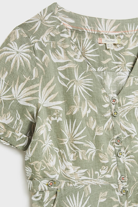 IVY LINEN MINI DRESS GREEN 5